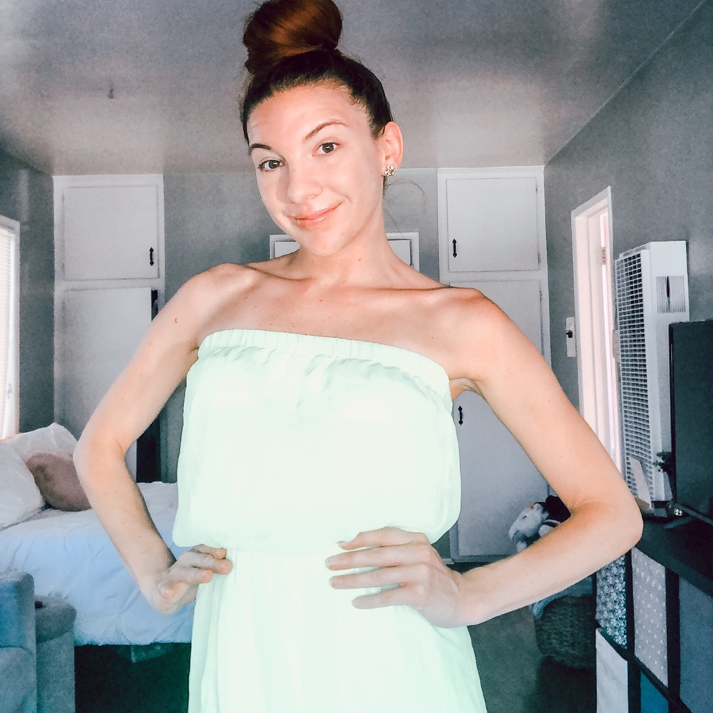 Strapless Neon Summer Dress